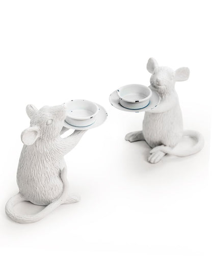 Mouse Tealight Candle Holders - White