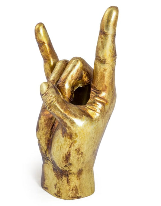 Hand Vase - Rock On Gold