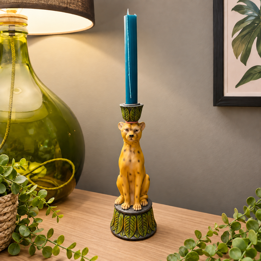 Leopard Candlestick Holder