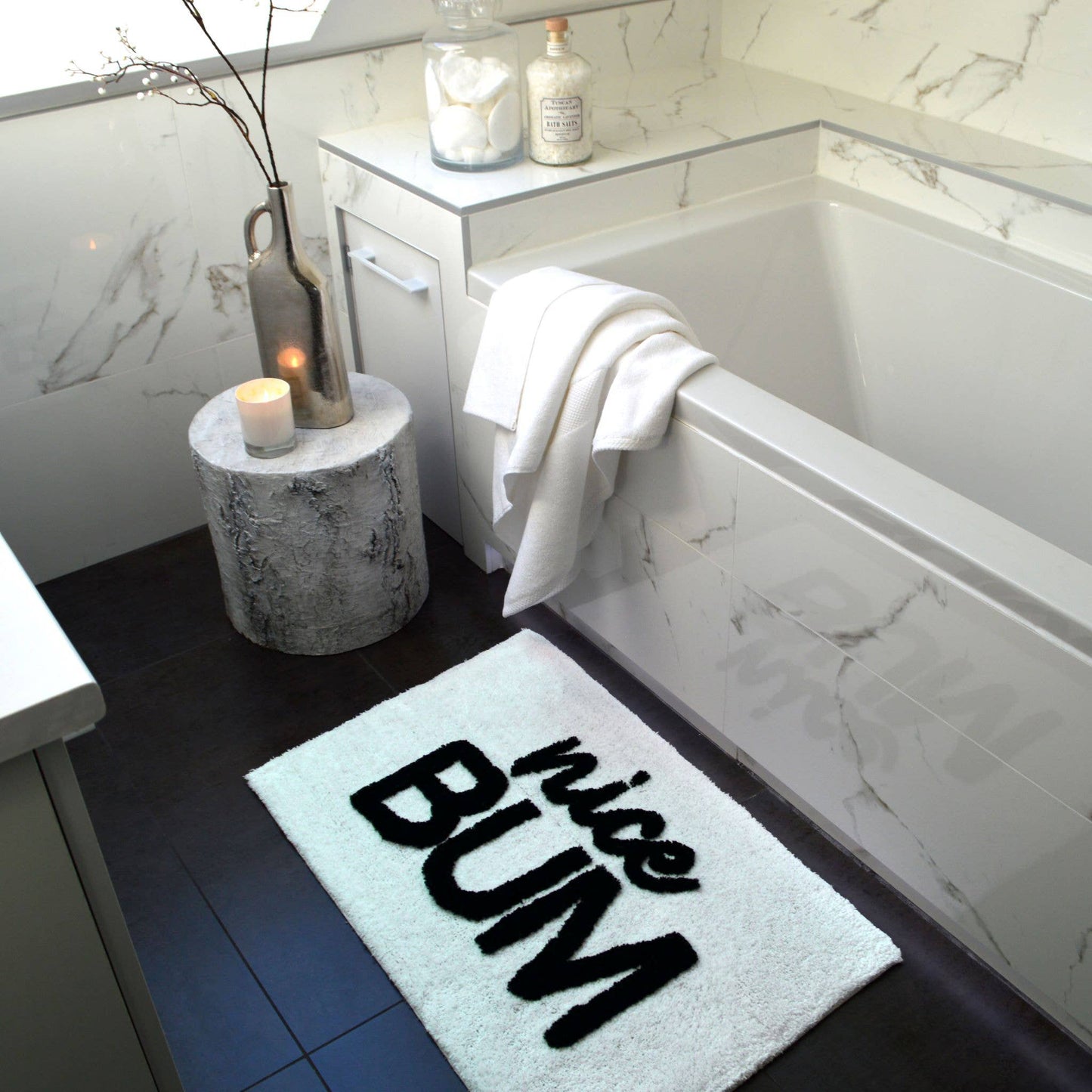 Bath Mat - Nice Bum White