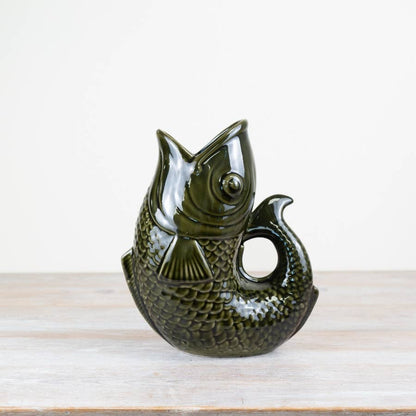 Large Fish Vase/Jug - Dark Green