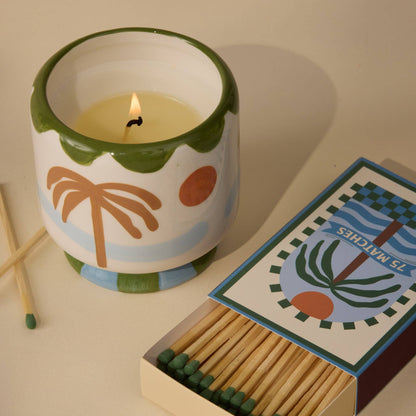 Paddywax A Dopo 8 oz./226g Palm Tree Ceramic Candle - Lush Palms