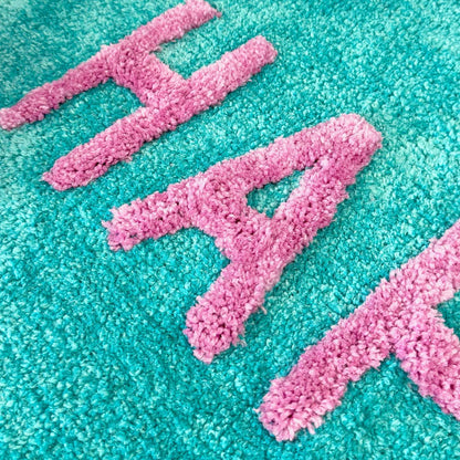 Bath Mat - Happy Turquoise And Orange