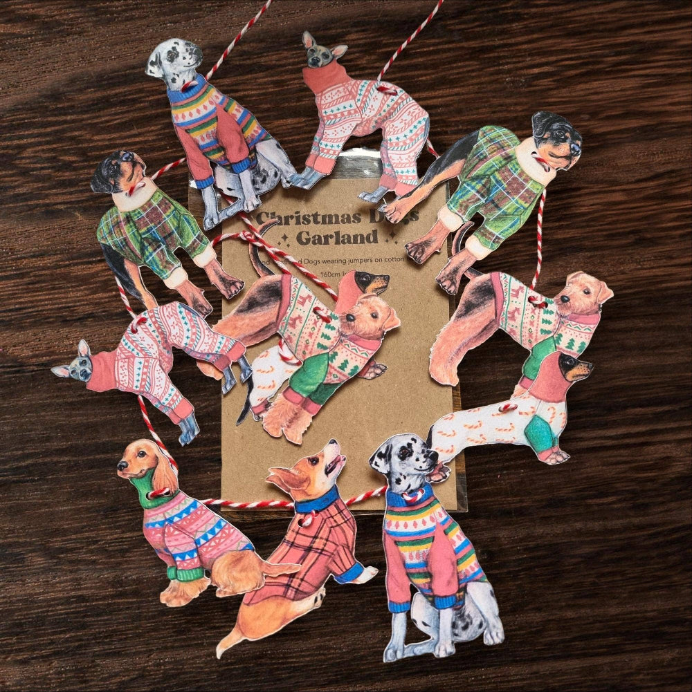 Christmas Dogs Paper Garland