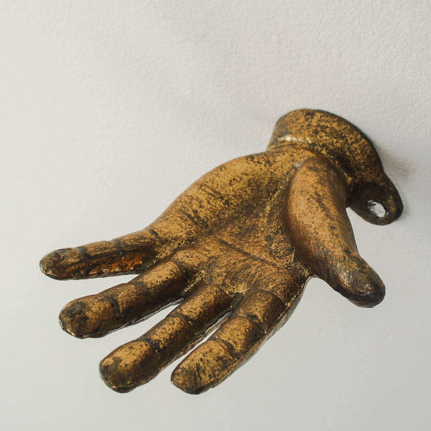 Antiqued Gold Cast Iron Hand Wall Mounted Hook