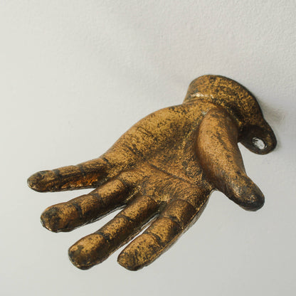 Antiqued Gold Cast Iron Hand Wall Mounted Hook