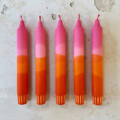 Candles - Autumn Sunset Orange & Pink Pack of 2