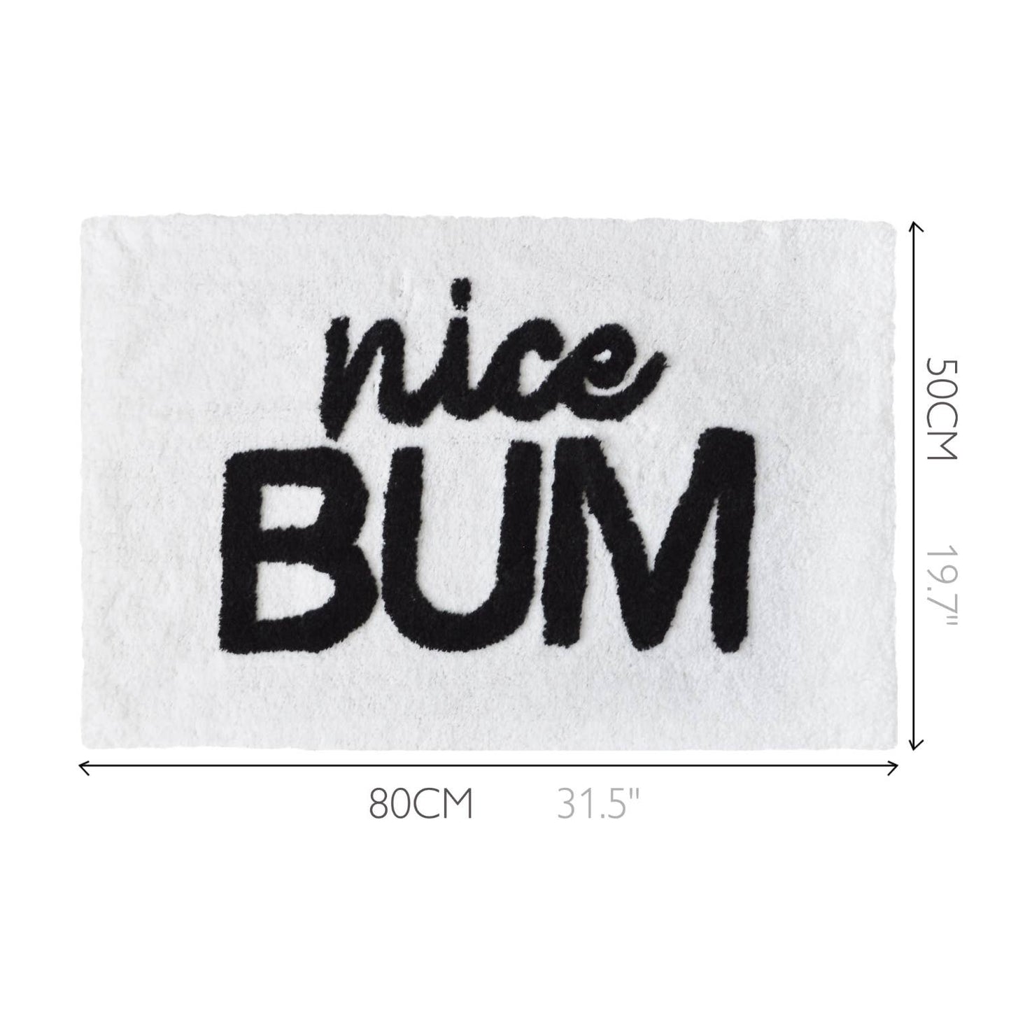 Bath Mat - Nice Bum White