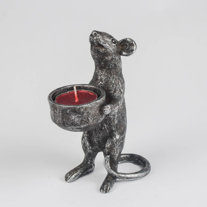 Mouse Tealight Candle Holder - Pewter