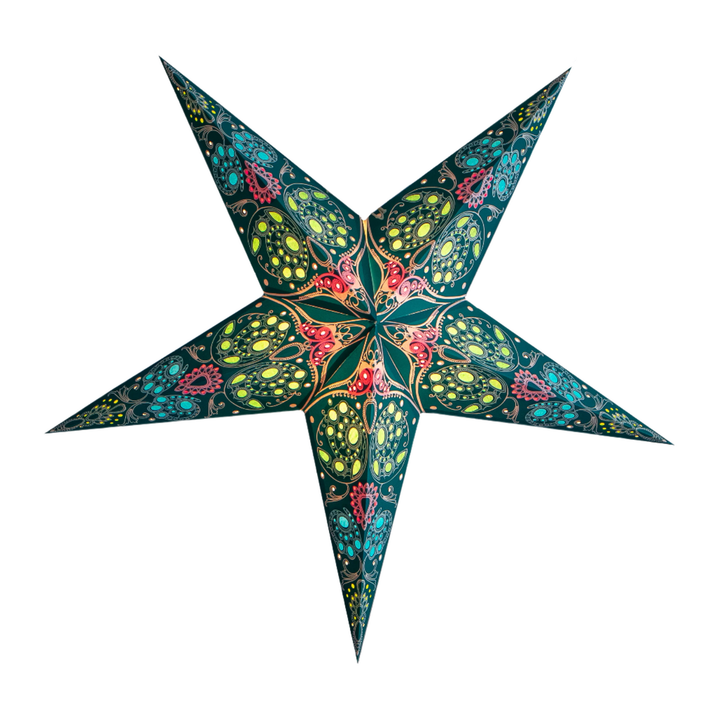 Paper Star Light - Damask Aquamarine