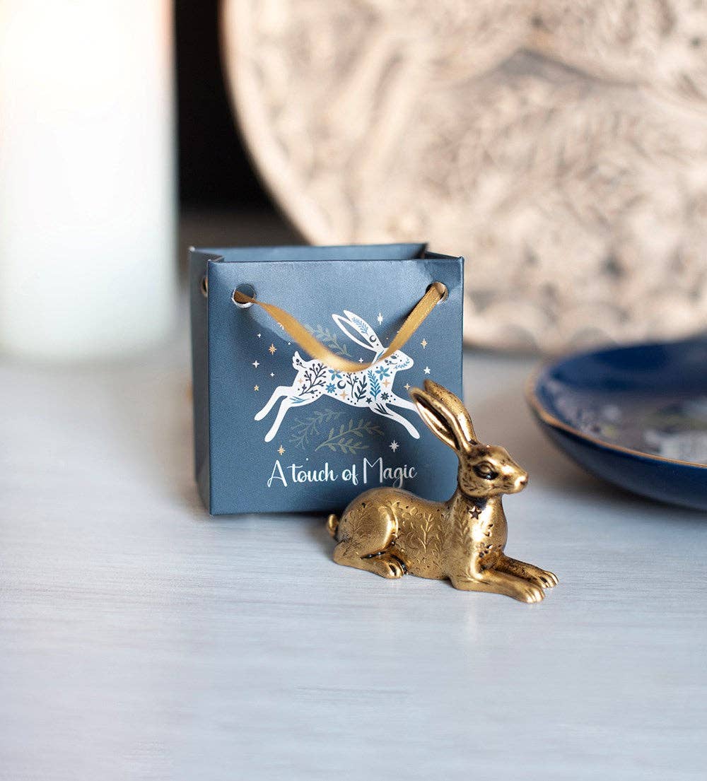 Charming Gold Hare Pocket Ornament