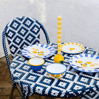 Yellow Stripe Straight Dinner Candles - Pack of 2