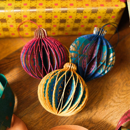 Pink Christmas Honeycomb Bauble
