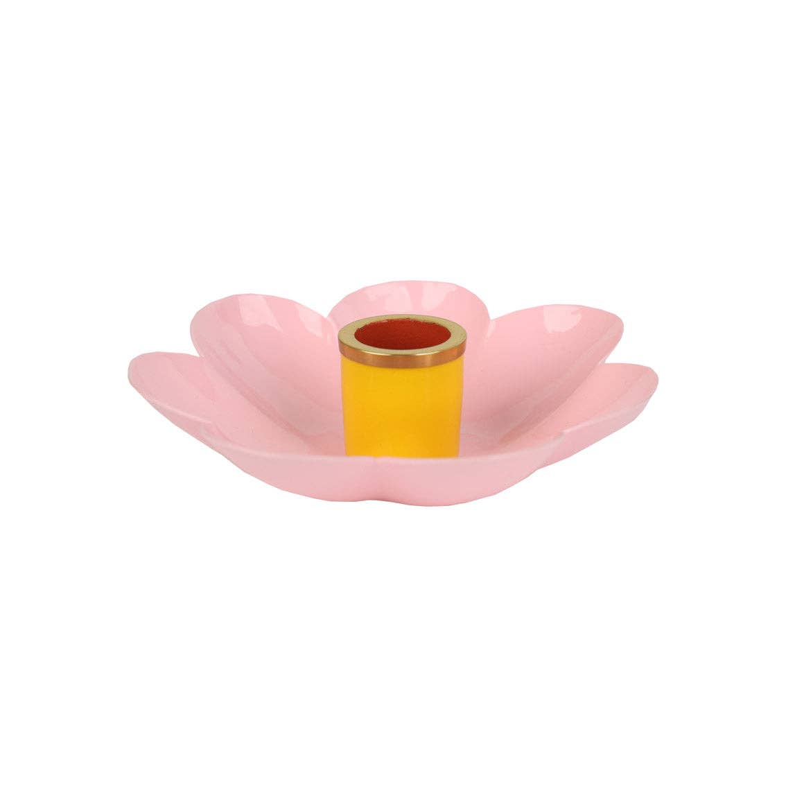 Coloured Enamel Flower Shaped Candle Holders