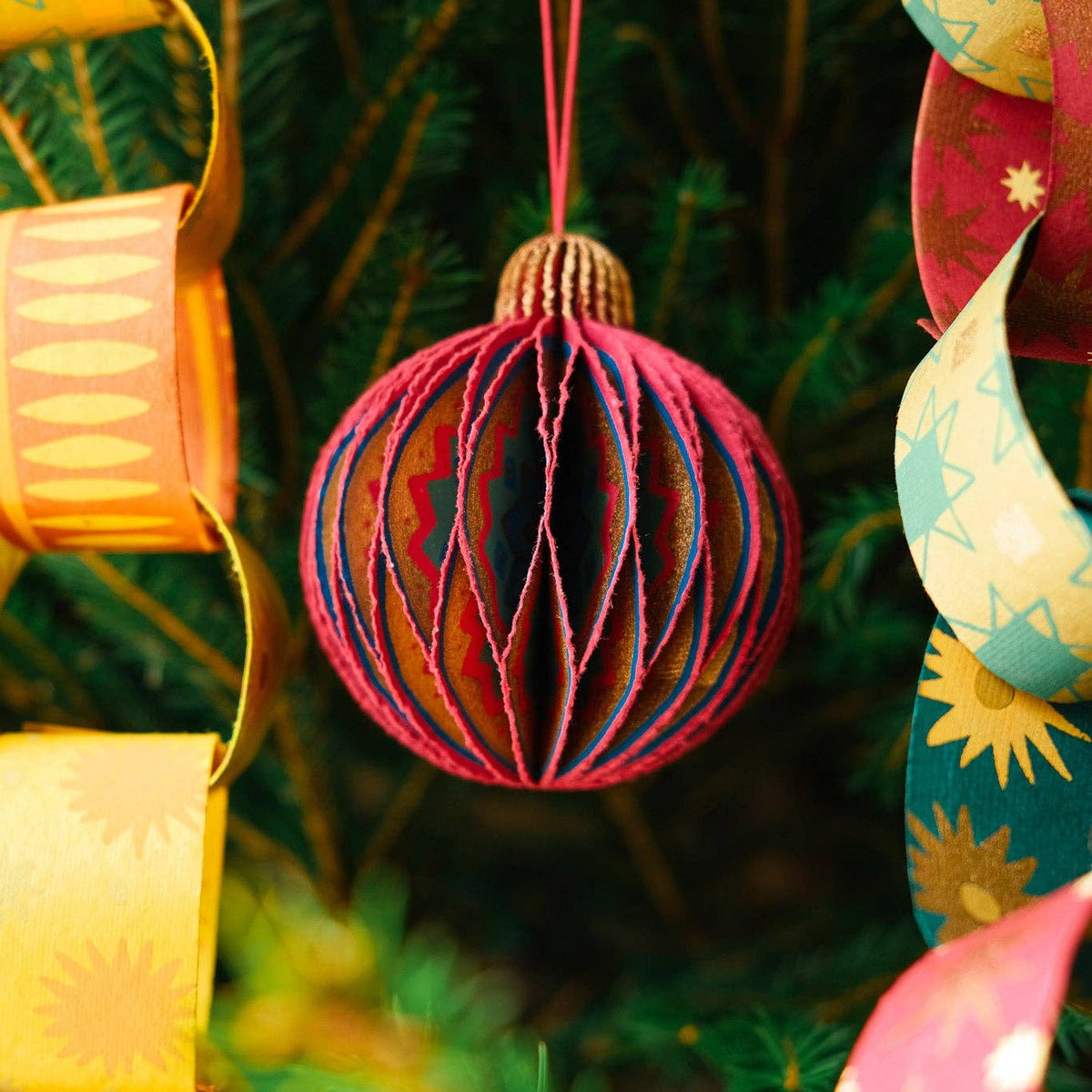 Pink Christmas Honeycomb Bauble