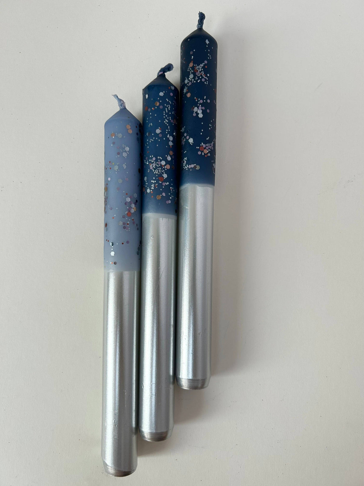 Starry Starry Night Dip Dye Dinner Candle Trio