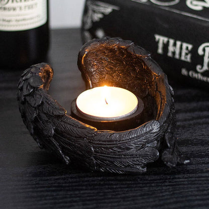 Gothic Raven Wings Tealight Candle Holder