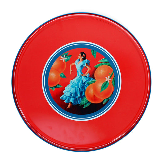 Round Metal Serving Tray - Cerveza Española