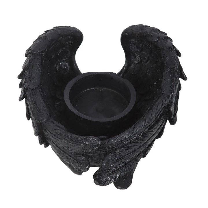 Gothic Raven Wings Tealight Candle Holder