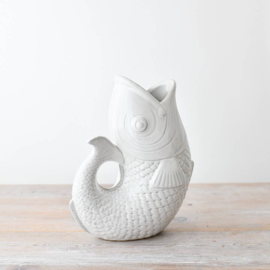 Large Fish Vase/Jug - White