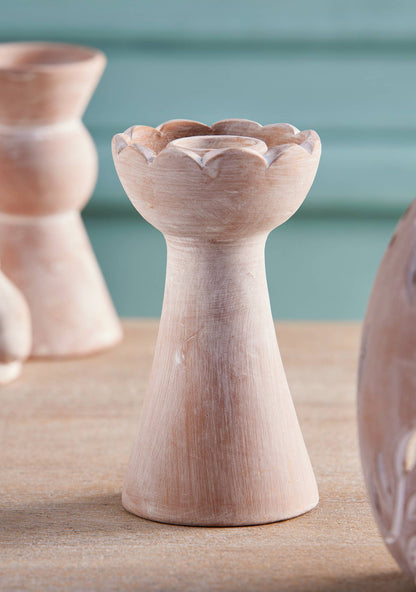Terracotta Waterlily Candle Holder