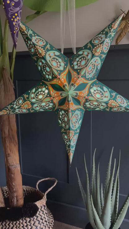 Hanging Star Light - Phoenix Azure Blue